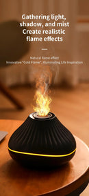 Flame Effect Aroma Diffuser Ultrasonic Humidifier with LED Color Light Mist Maker Quiet Atomizer Air Purifier for Home Office