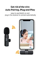 2 In 1 Wireless Lavalier Microphone Portable Audio Video Recording Mini Mic For Ios Android Live Broadcast Gaming Phone Mikrofo