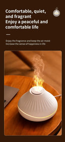Flame Effect Aroma Diffuser Ultrasonic Humidifier with LED Color Light Mist Maker Quiet Atomizer Air Purifier for Home Office