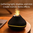 Flame Effect Aroma Diffuser Ultrasonic Humidifier with LED Color Light Mist Maker Quiet Atomizer Air Purifier for Home Office