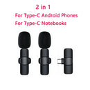2 In 1 Wireless Lavalier Microphone Portable Audio Video Recording Mini Mic For Ios Android Live Broadcast Gaming Phone Mikrofo