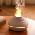 Flame Effect Aroma Diffuser Ultrasonic Humidifier with LED Color Light Mist Maker Quiet Atomizer Air Purifier for Home Office