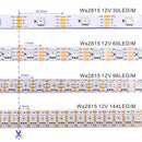 WS2815 DC12V LED 30 60 96 144 LEDs Strip Light RGB Individually Addressable LED Lights Dual Signal IP30 65 67 WS2812B WS2813LED