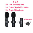 2 In 1 Wireless Lavalier Microphone Portable Audio Video Recording Mini Mic For Ios Android Live Broadcast Gaming Phone Mikrofo